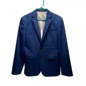 Express Suit Jacket Men's Medium Blue Top Coat Pin Stripe Multi Pocket Liner EUC